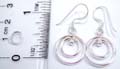 Sterling silver earring in double circle pattern design with fish hook for convenience closure