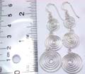 Triple spiral pattern design sterling silver earring with fish hook back for convenience closure