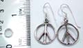 The peace sign symbol sterling silver earring with fish hook back for convinience closure