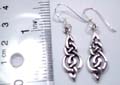 Celtic jewelry wholesale sterling silver fish hook earring in carved-out Celtic knot work design with sharp bottom 