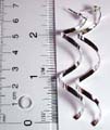 Stud earring made of 925. sterling silver in large flat twisted line pattern design 