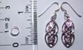 Fish hook sterling silver earring in carved-out Celtic weave knot pattern design 