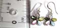 Sterling silver earring with 5 assorted color seashell stone embedded flower pattern design, fish hook back