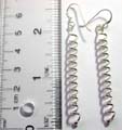 925. sterling silver earring in long spiral strip pattern design, fish hook for convenience closure