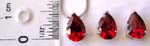 Water-drop shape garnet cz pendant necklace with same design stud earring set 