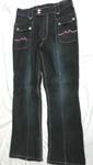 Black rinse boot cut natural rise woman's jean pants