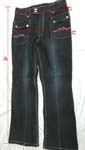 Black rinse boot cut natural rise woman's jean pants