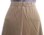 Straight leg natural rise lady's long in green or brown color; 1" elastic waist; simple design
