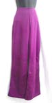 Boot cut natural rise lady's long in purple color; 2" elastic inside waist line; simple design