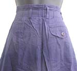 White or dark blue natural rise cotton short pant; double button with zipper front closure