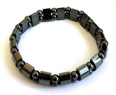 wholesale bracelets with multi hematite curve beads and double round beads   