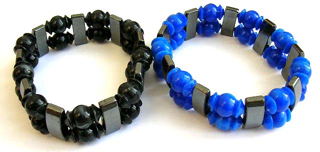 wholesale hematite beaded bracelet with color agate stone, non-magnetic hematite jewelry