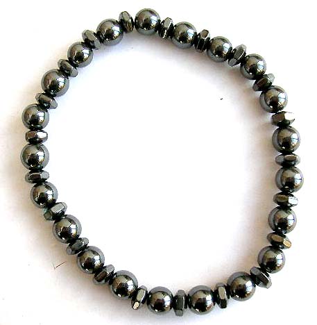 fashion jewelry wholesale supply hematite stretchy bracelet with multi flat disk and round shape hematite beads      