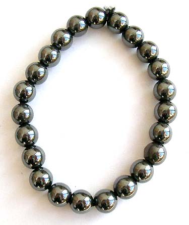Hematite stretchy bracelet with multi hematite pearl beads inlaid  