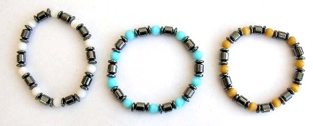 Hematite stretchy bracelet with multi short cylinder shape  