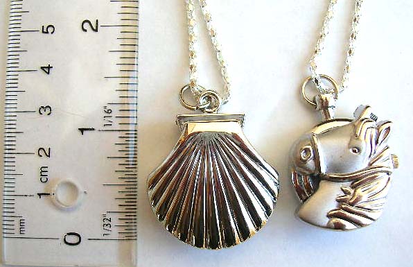 Fashion necklace watch, chain necklace with shell or horse head design watch pendant