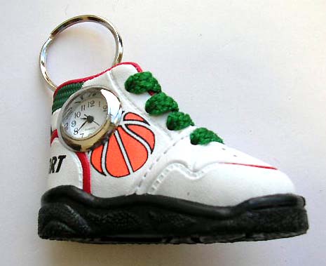Fashion key chain watch with assorted sport shoe design