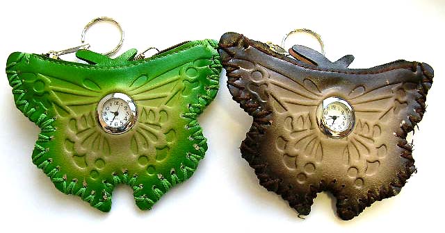 Fashion key chain purse watch in fish or butterfly pattern design