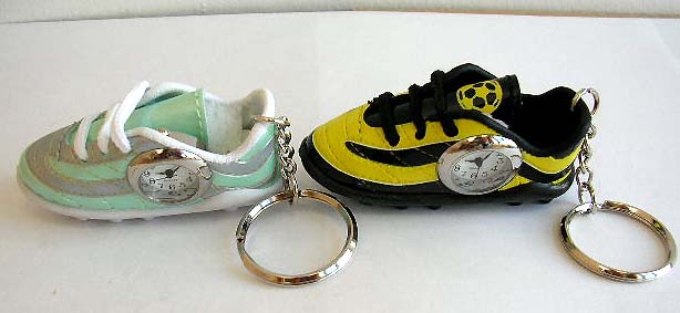 Fashion key chain watch in assorted running shoe pattern design