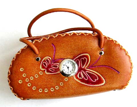 wholesale purse watch - butterfly purse fashion gift with zupper and watch timepiece in middle