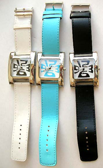 Wrist watches for Men and Ladies - wholesale wide strap rectangular big face wrist watch