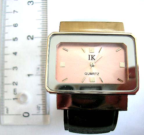 Fashion wide band watch with fat wide rectangular clock face design