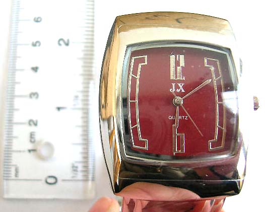 Fashion bangle watch with curve edge rectangular clock face design