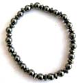 Fashion hematite stretchy bracelet with multi flat disk and pearl shape hematite beads inalid 