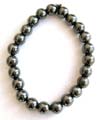 Hematite stretchy bracelet with multi hematite pearl beads inlaid, same design as BHEM-V42053, smaller beads