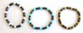 Hematite stretchy bracelet with multi short cylinder shape and flat disk shape hematite beads and pearl shape arylic beads inlaid