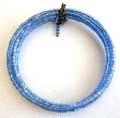 Multi mini blue beaded string forming fashion bracelet bangle 