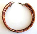 Multi mini brown beaded string forming fashion bracelet bangle 