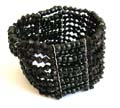 Fashion stretchy bracelet in multi connected black beaded string design