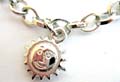 Fashion bracelet in circle loop chain design with multi sun face pattern decor