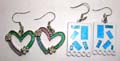 Fashion earring in assorted pattern design, fish hook back for convenience closure, assorted color and design randomly pick 