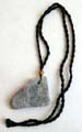 Fashion necklace with black string holding a natural stone pendant, assorted shape and color pendant, randomly pick
