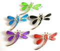 Hand crafted enamel fashion pin  dragonfly pattern design, assorted color randomly pick 