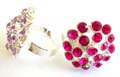Fashion ring with multi mini cz embedded assorted pattern design, assorted color and design randomly pick