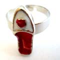 Fashion ring with hand crafted enamel  slipper pattern decor at center, assorted color and size randomly pick, 100 pieces per trays 