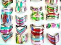 Fashion ring with assorted central pattern design, back open for adjustable fit, assorted color and design randomly pick, 100 pieces per trays 