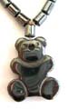 Fashion hematite necklace with a bear pendant 