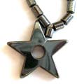 Fashion hematite necklace with a star pendant decor at center