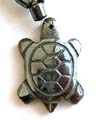 Fashion hematite necklace with a turtle pendant decor at center