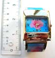 Fashion watch with rectangular clock face and luminating flower band design, assorted color randomly pick