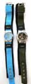 Fashion double band sports watch with rounded clock face design, assorted color randomly pick