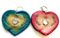 Fashion key chain purse watch in apple or heart love pattern design, assorted color randomly pick 