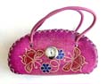 Fashion zipper purse watch with handle and butterfly pattern decor, assorted color randomly pick