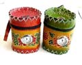 Fashion zipper purse watch in cylinder shape design with flower pattern decor around, assorted color randomly pick