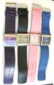 Fashion watch with rectangular clock face and widen imitation leather band design, assorted color randomly pick 
