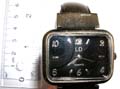 Fashion bronze watch with fat wide rectangular clock face design, 3 color tone randomly pick